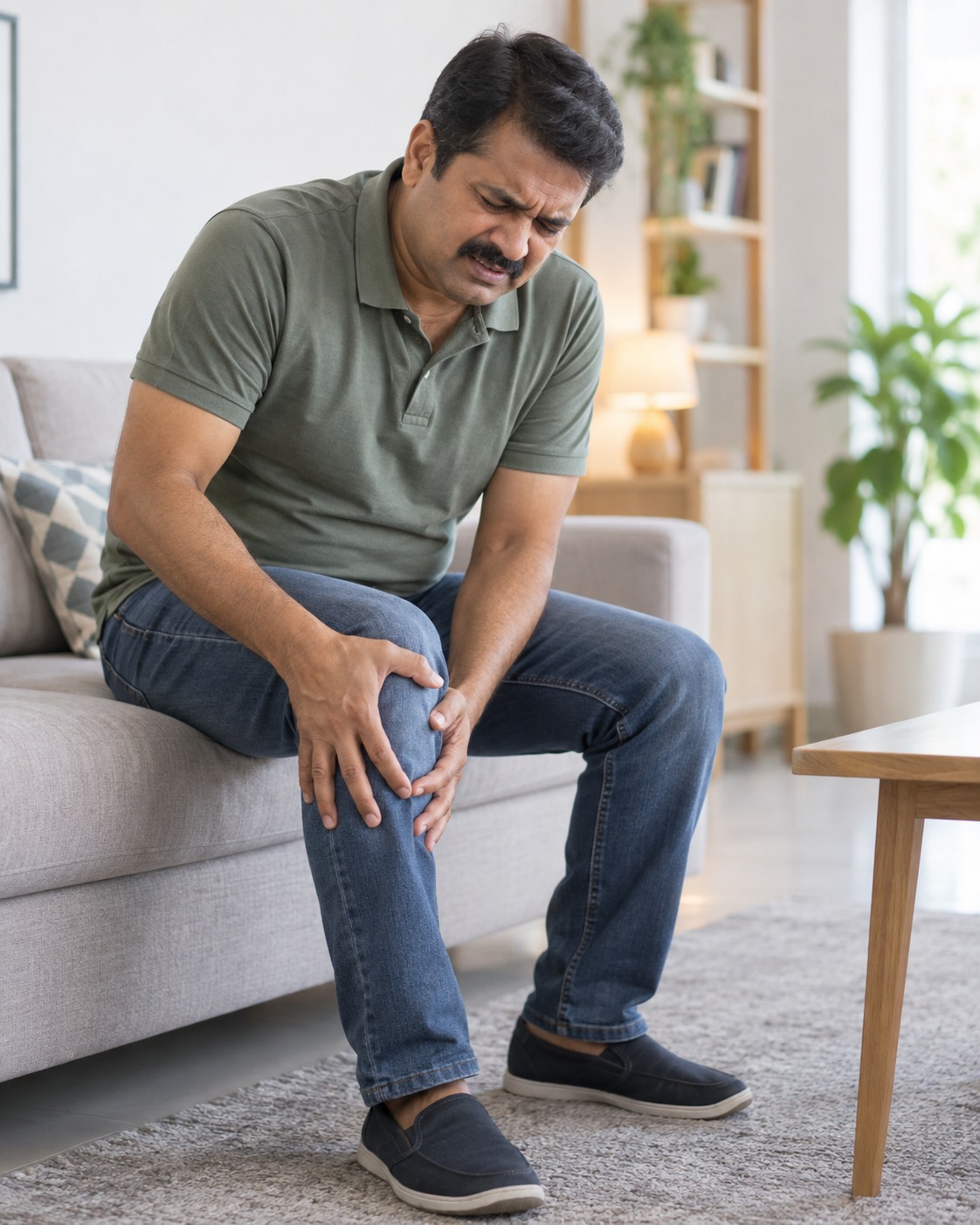 men in knee pain